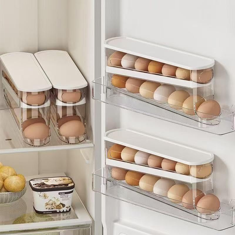 🎁 LIMITED BOGO: BUY 2 GET 1 FREE TODAY! JUST $14.99 EACH!⚡ Clear Kitchen Egg Organizer