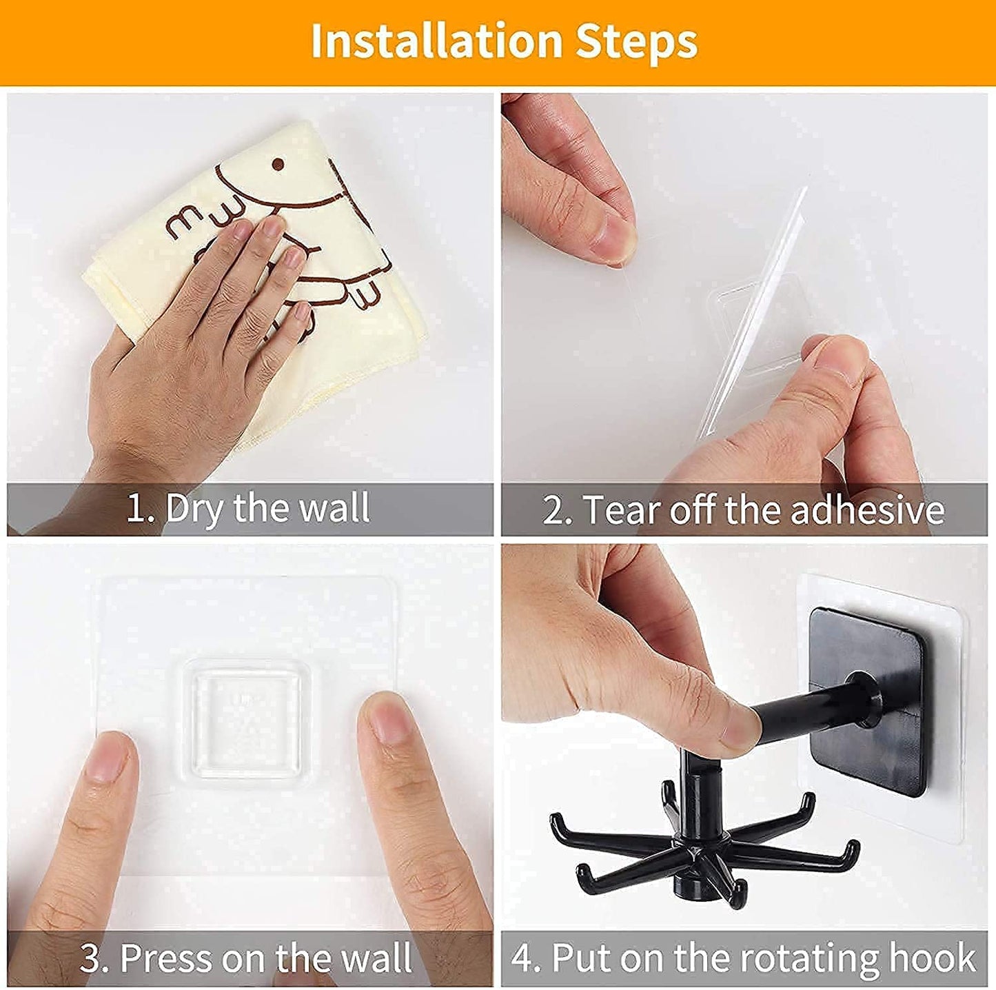 🔥LAST DAY - BUY 1 GET 1 FREE JUST $9.99 EACH🎯Rotating  360° Wall Hook- Heavy Duty