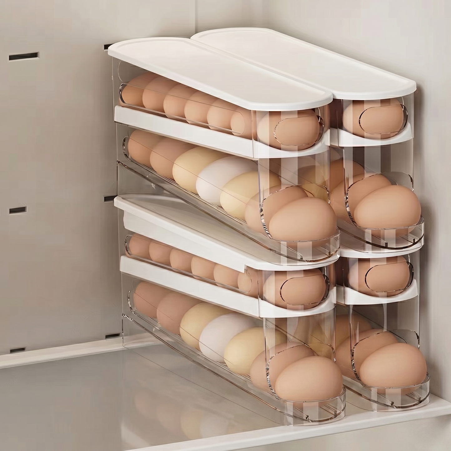 🎁 LIMITED BOGO: BUY 2 GET 1 FREE TODAY! JUST $14.99 EACH!⚡ Clear Kitchen Egg Organizer
