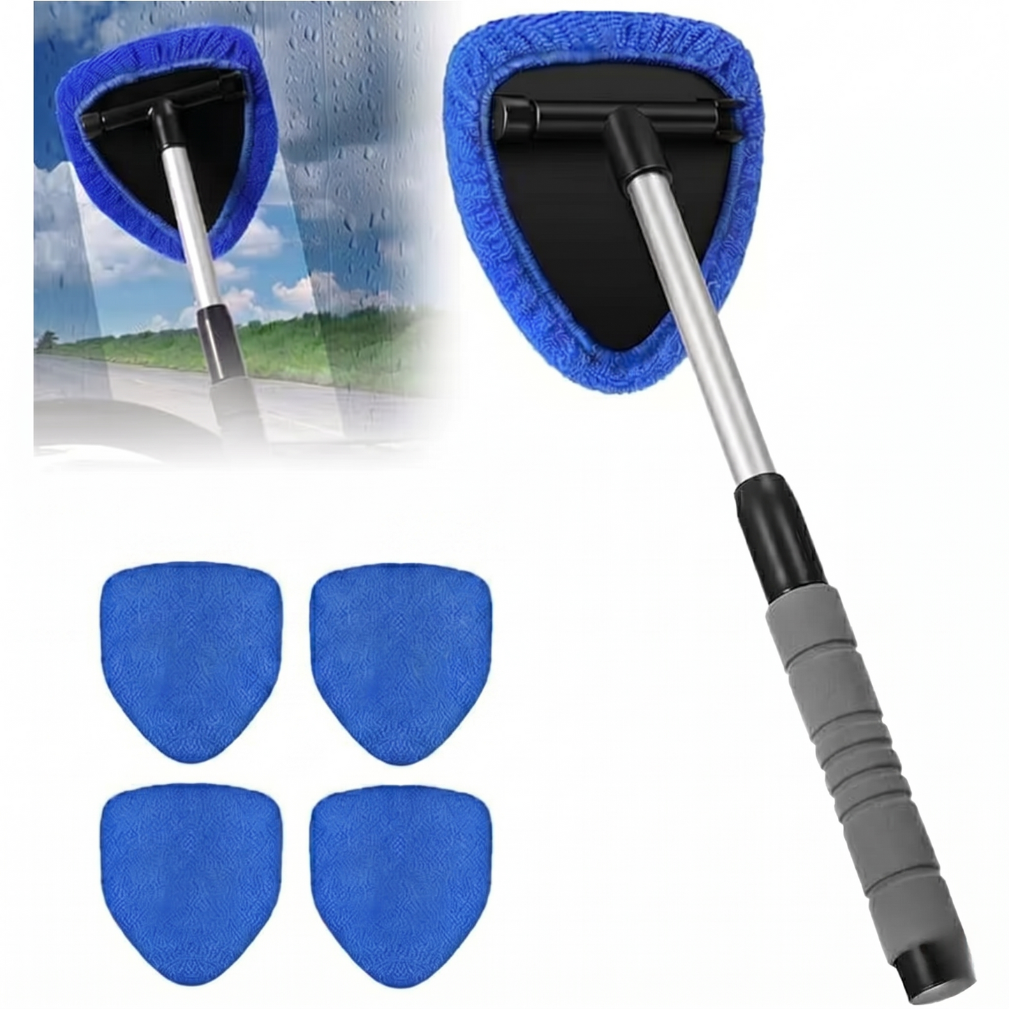 🚨 Flash Sale: 49% OFF Ends Tonight!🎁Rotating Microfiber Window Cleaner
