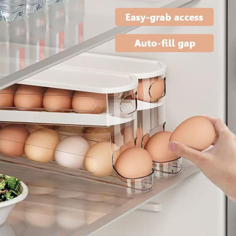 🎁 LIMITED BOGO: BUY 2 GET 1 FREE TODAY! JUST $14.99 EACH!⚡ Clear Kitchen Egg Organizer