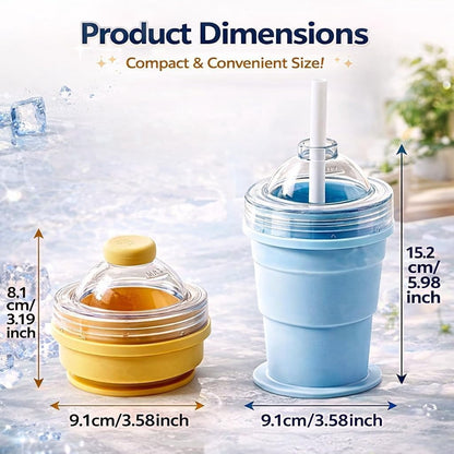 ☀️SUMMER FLASH SALE: Buy 1 Get 1 FREE— $14.99EACH🎁2-in-1 Collapsible Silicone Ice Ball Maker Cup