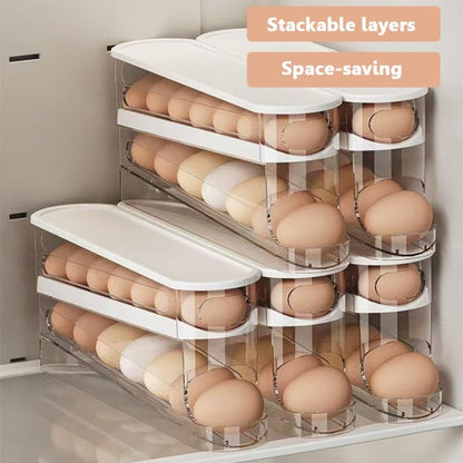 🎁 LIMITED BOGO: BUY 2 GET 1 FREE TODAY! JUST $14.99 EACH!⚡ Clear Kitchen Egg Organizer