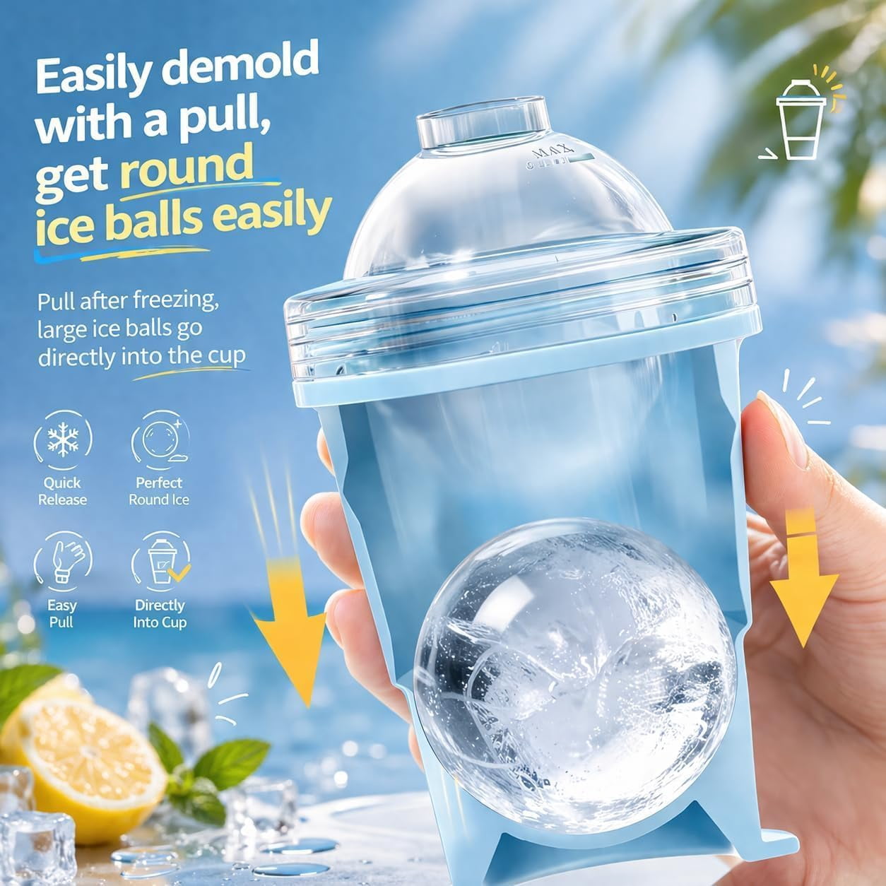 ☀️SUMMER FLASH SALE: Buy 1 Get 1 FREE— $14.99EACH🎁2-in-1 Collapsible Silicone Ice Ball Maker Cup