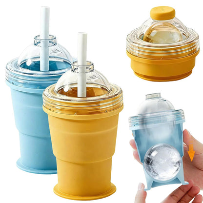 ☀️SUMMER FLASH SALE: Buy 1 Get 1 FREE— $14.99EACH🎁2-in-1 Collapsible Silicone Ice Ball Maker Cup